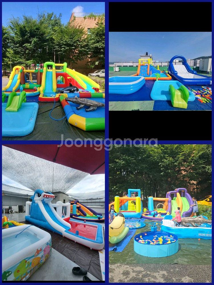 여름 성경학교 물놀이행사 에어바운스 수영장 워터슬라이드--6