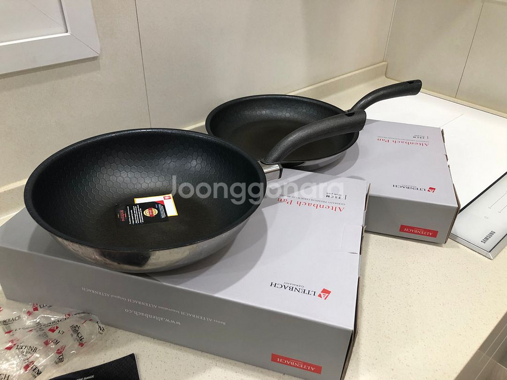 알텐바흐 28cm 올클래드,5중 바닥 프라이팬/웍 2종--0