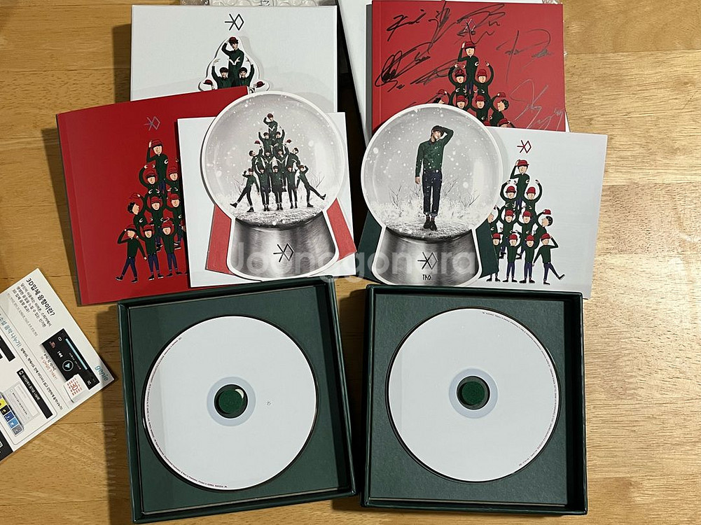 엑소 싸인앨범 12월의기적, 늑대와미녀, 중독--1
