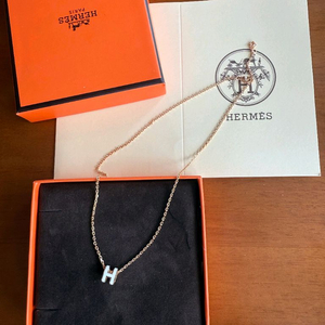 정품 에르메스 팝아슈 미니 목걸이 네클레스 화이트