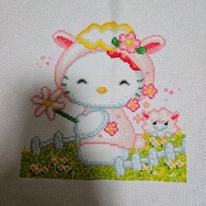 키티 양 십자수
