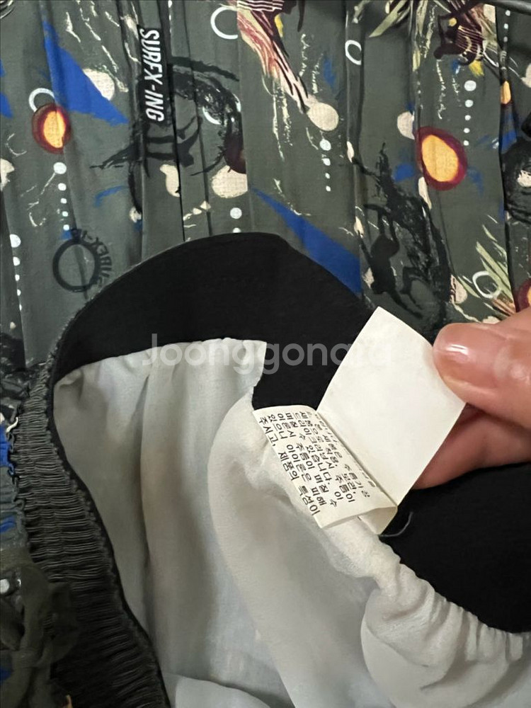 한섬 시스템 프린팅 밴딩 플리츠 스커트 언발 롱치마--9
