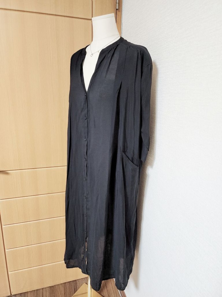 새상품) 니코엔드 블랙 롱 셔츠원피스 m 66 77 이미지