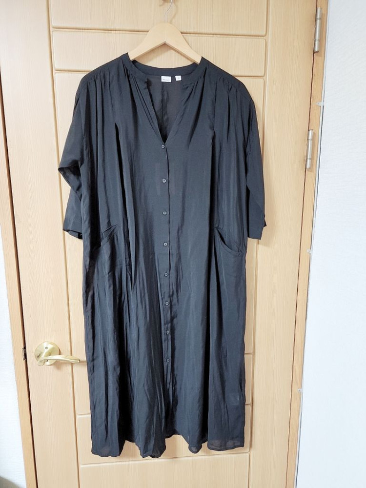 새상품) 니코엔드 블랙 롱 셔츠원피스 m 66 77 이미지