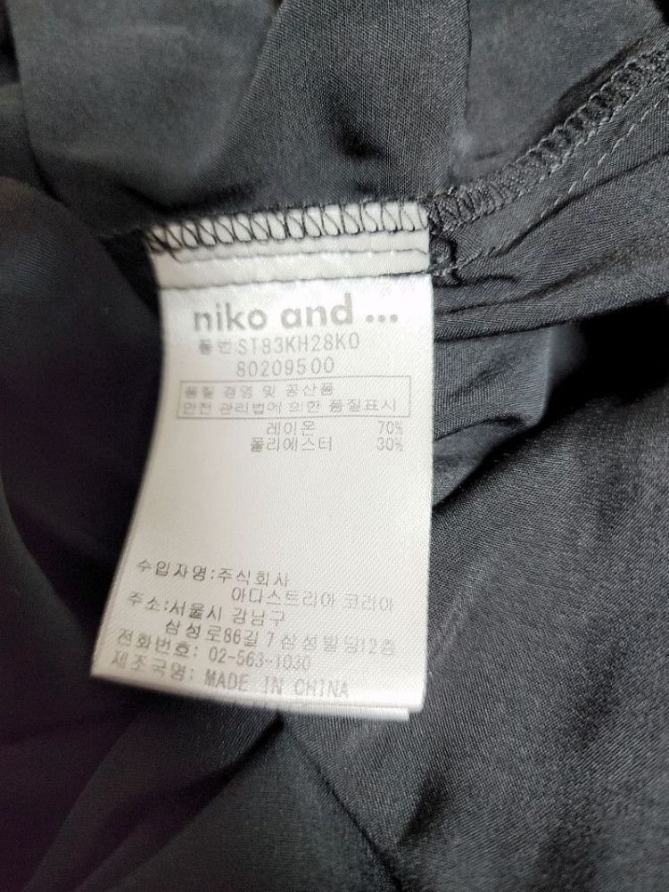 새상품) 니코엔드 블랙 롱 셔츠원피스 m 66 77 이미지