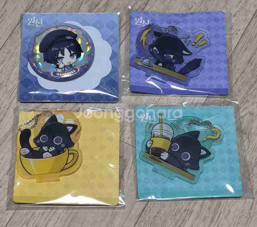 원신 방랑자 SD캔뱃지, 동화고양이 미니 아크릴스탠드--0