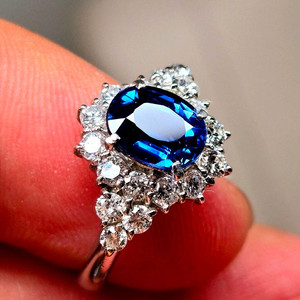 무려 1.94ct 천연 극상급 사파이어 다이아 반지