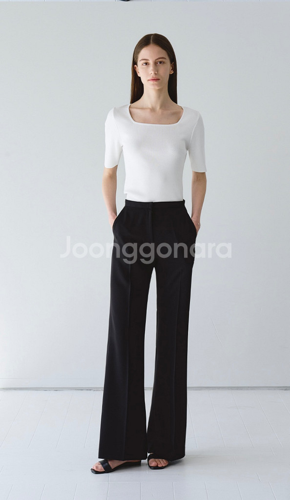 마레아 썸머 세미 부츠컷 슬랙스 블랙 롱 S--0