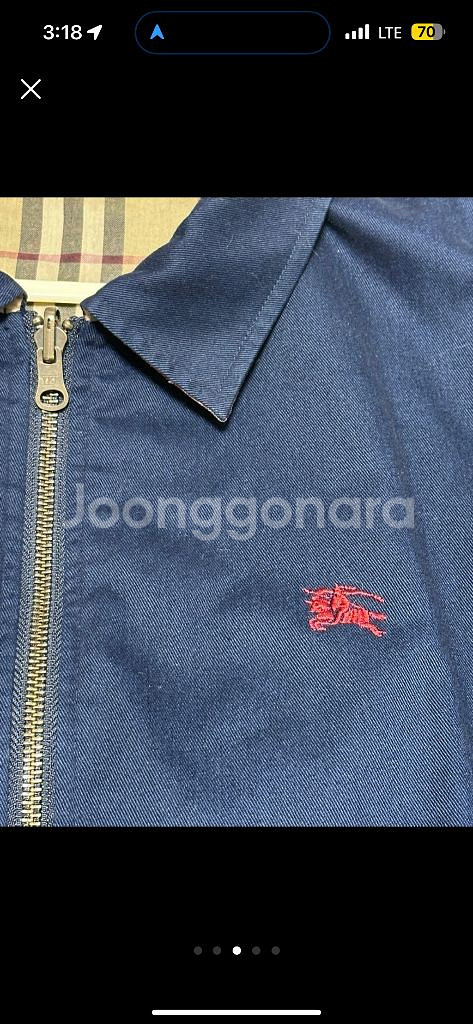 100 버버리 양면 리버시블 블루종 자켓--2