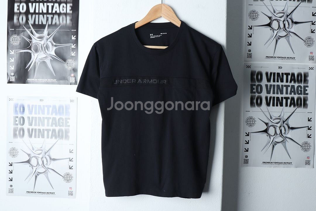 W(M) 언더아머 반팔 티셔츠 블랙 올드스쿨 한정판--1
