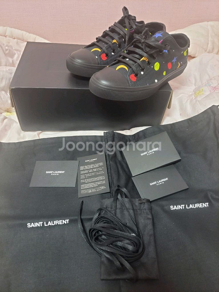 정품)급처새상품!생로랑 캔버스베드포드스니커즈운동화선물용--0