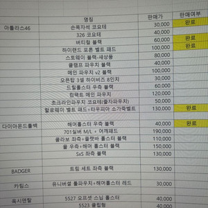 아틀라스46, 다이아몬드백,옥시덴탈 등등