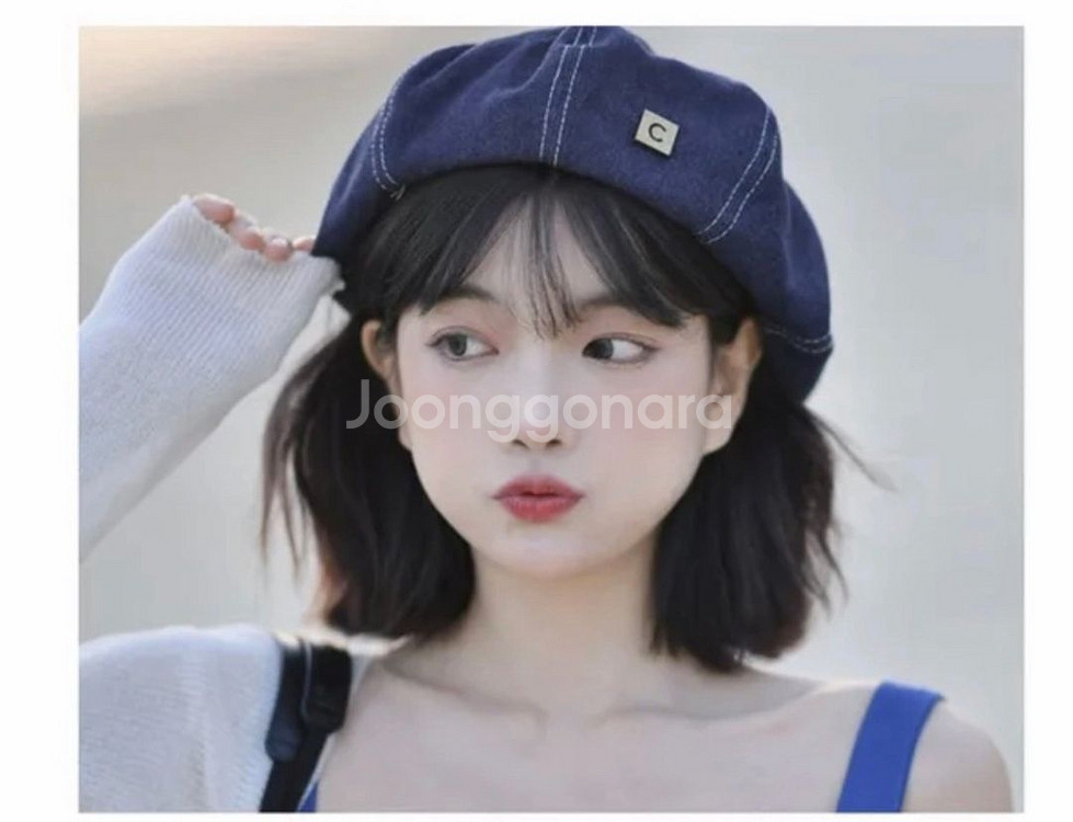데님 베레모--0
