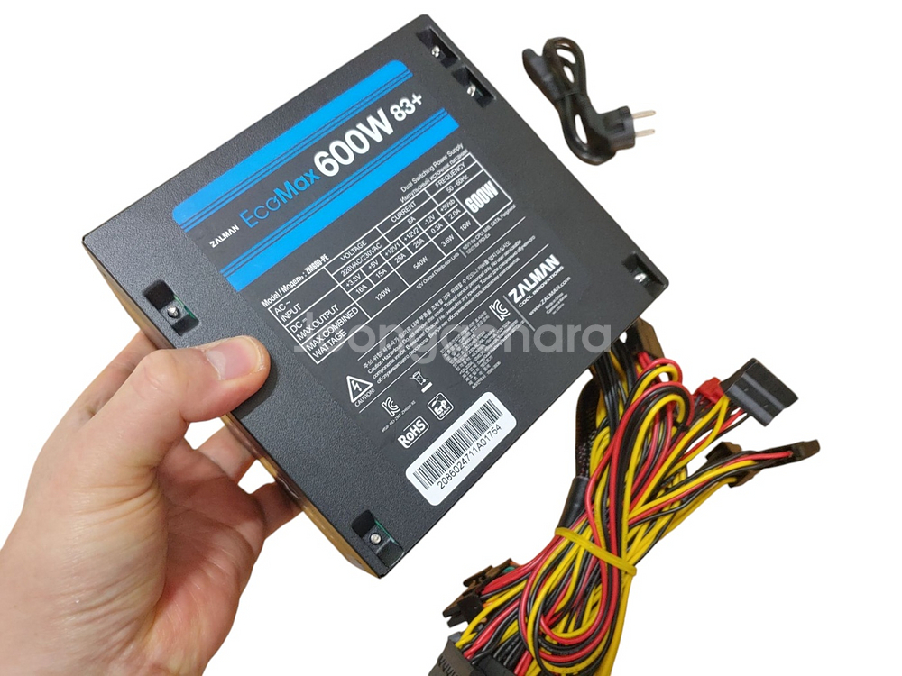풀박스 잘만 EcoMax 600W 83+ 파워서플라이--3