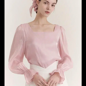 그레이스유 새틴블라우스 핑크 새상품