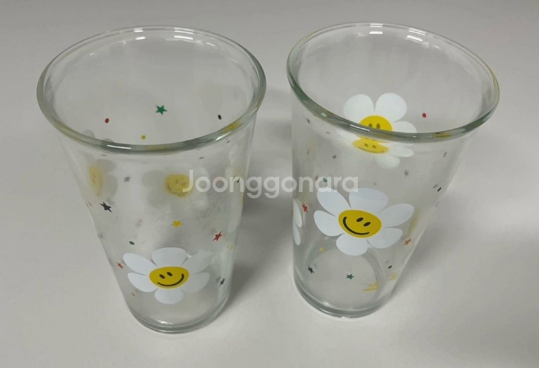 (새상픔) 위글위글 유리컵 2개 세트--0