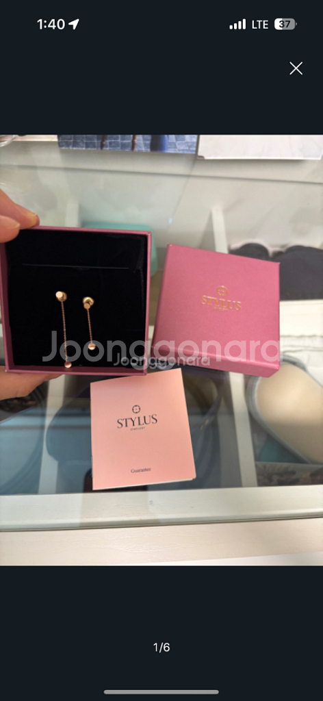 스타일러스 귀걸이 14k 로즈골드--0