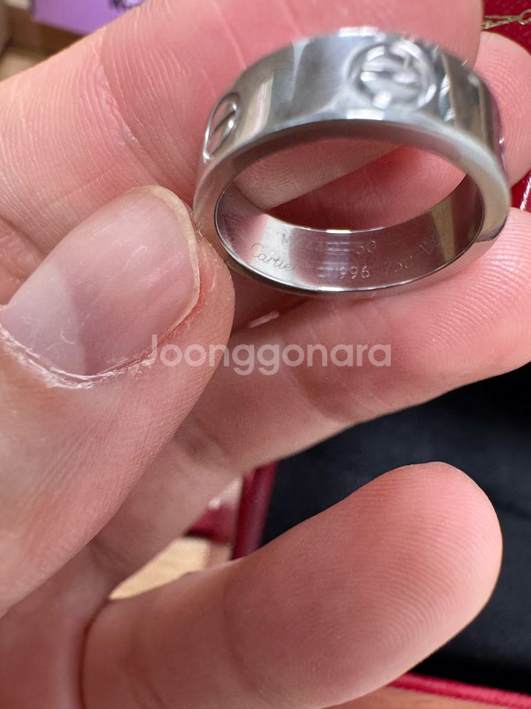 까르띠에 러브링 클래식 두꺼운링 50호 회이트골드--5