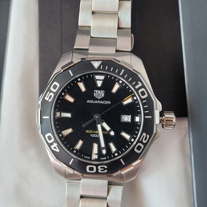 태그호이어 아쿠아레이서300 검판 시계 풀박스 43mm