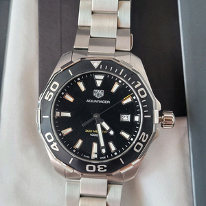 태그호이어 아쿠아레이서300 검판 시계 풀박스 43mm