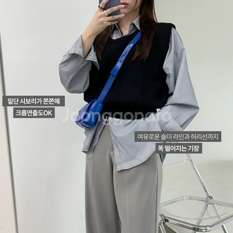 (새제품)육육걸즈 하나U넥조끼 블랙--2