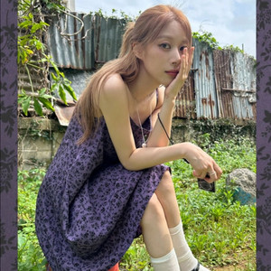데일리쥬 플라워 스트랩 끈나시 원피스
