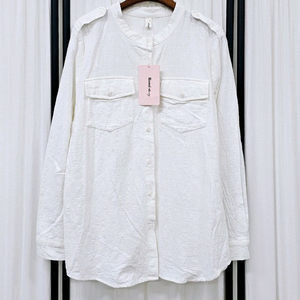 (택새상품)로미스토리 면 화이트 롱셔츠 여성 빅사이
