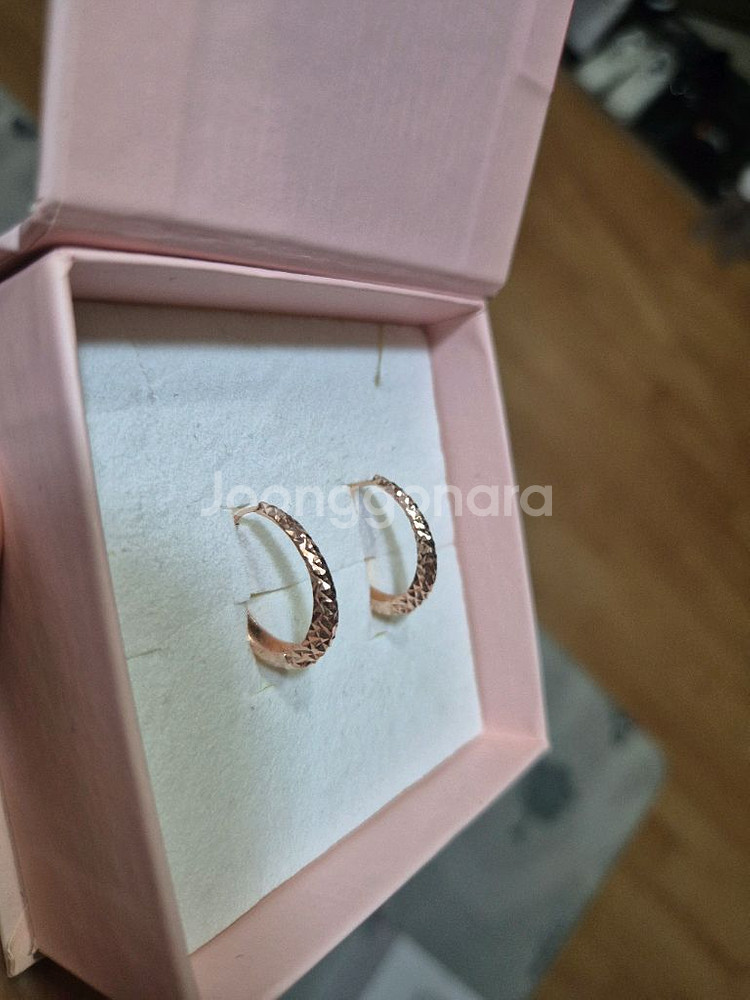 14k 로즈골드 볼륨 오벌커팅 귀걸이--1