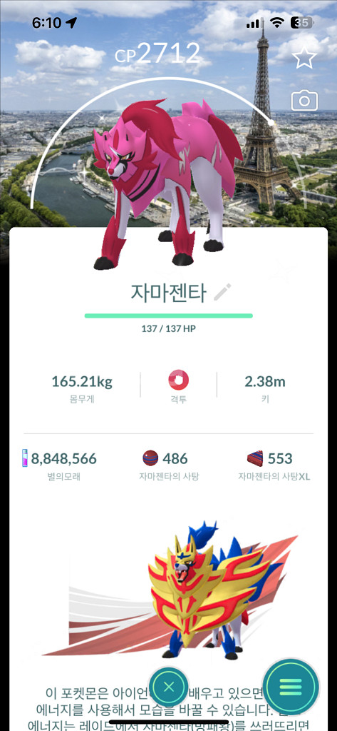 포켓몬고 자마젠타 파리 로케이션 이로치 판매--0