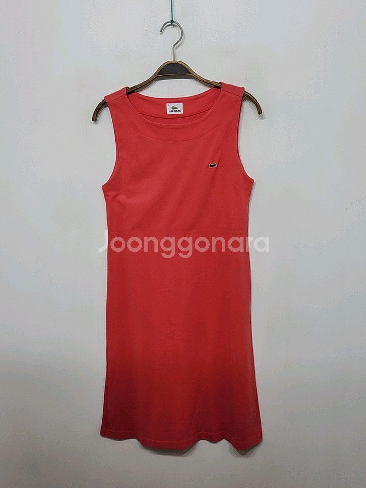 (S) 라코스테 나시 원피스 스판 민소매 라운드 캐주얼--0