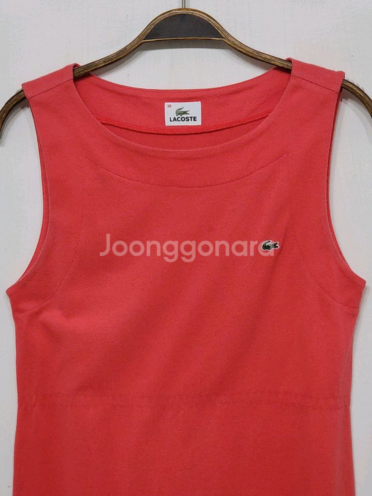 (S) 라코스테 나시 원피스 스판 민소매 라운드 캐주얼--1