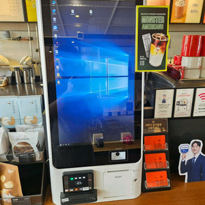 포스뱅크 듀얼 모니터 포스기 셋트+키오스크