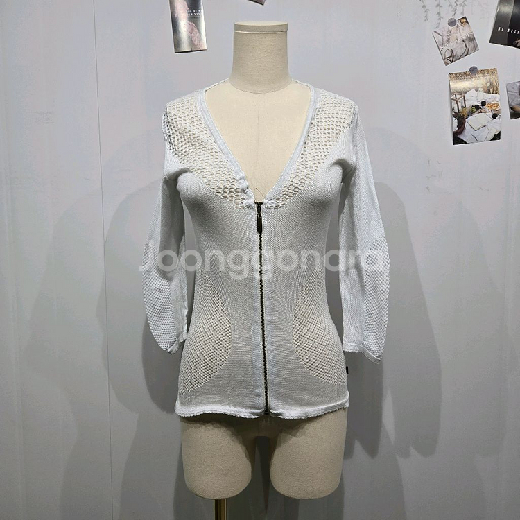 까발리 화이트 가디건 니트--0