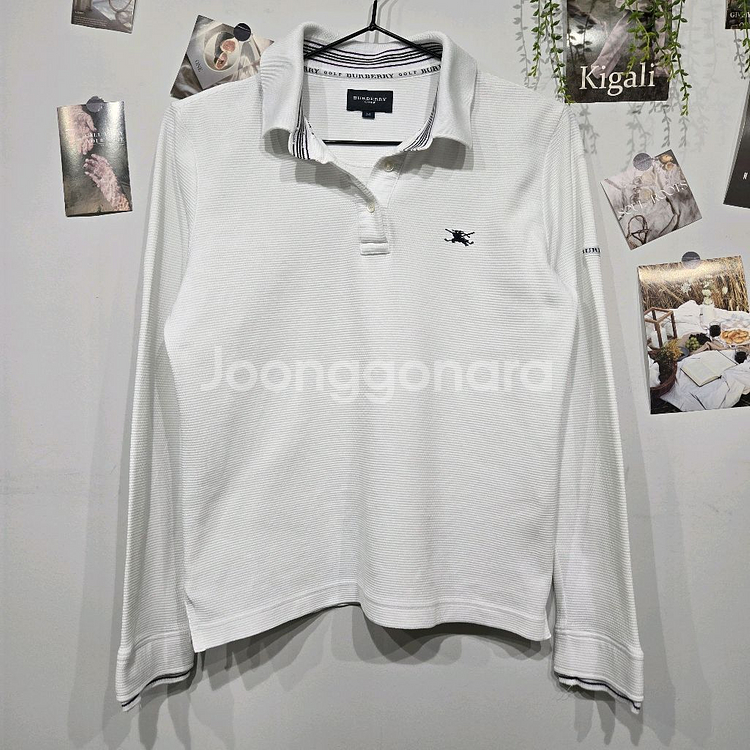 버버리 카라 긴팔 티셔츠 카라티 면티 흰티 폴로--2