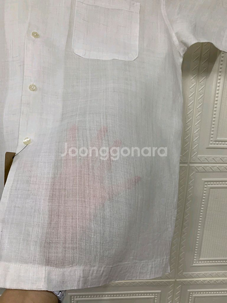 풀 먹임 처리 다 된 모시 난방 셔츠--4