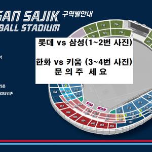 (22일 롯데 vs 삼성 , 한화 vs 키움 )