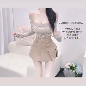 유어로즈 카리냐 스트라이프 단가라 쫀쫀 워머긴팔티