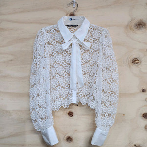 186) 자라 ZARA 레이스 크롭 셔츠