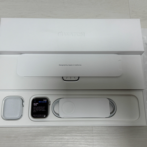 애플워치 7 41mm 스테인리스 실버 100% 성능