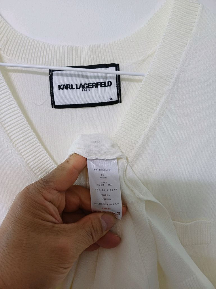 여성 칼라거펠트 봄.가을 여름니트 롱베스트(사방스판95 이미지