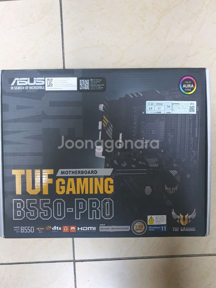 ASUS TUF B550-PLUS SI 메인보드--0