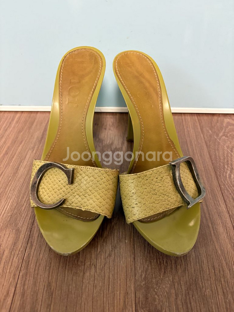 디올 힐 뮬 빈티지 225 정품 10cm--0