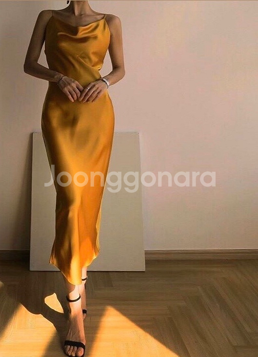 새틴사틴슬립롱원피스휴가파티파티수더로랑마이아이코--0