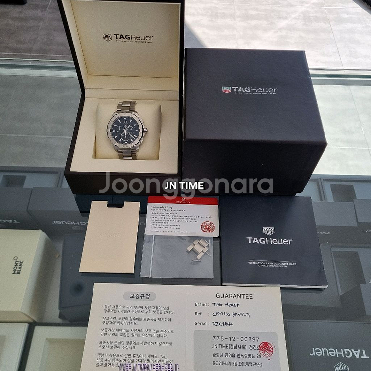 태그호이어 아쿠아레이서 크로노 쿼츠 검판 43mm--8
