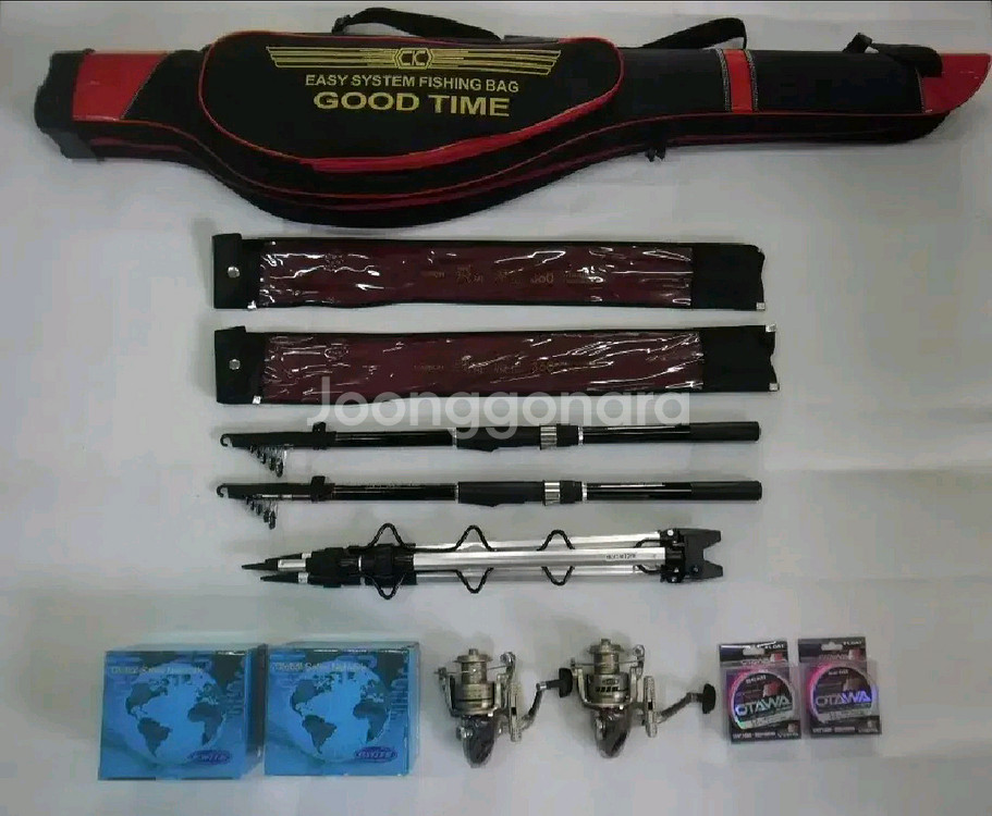 낚시가방+카본원투낚시대3.6m2대+5000번릴2대+릴줄--0