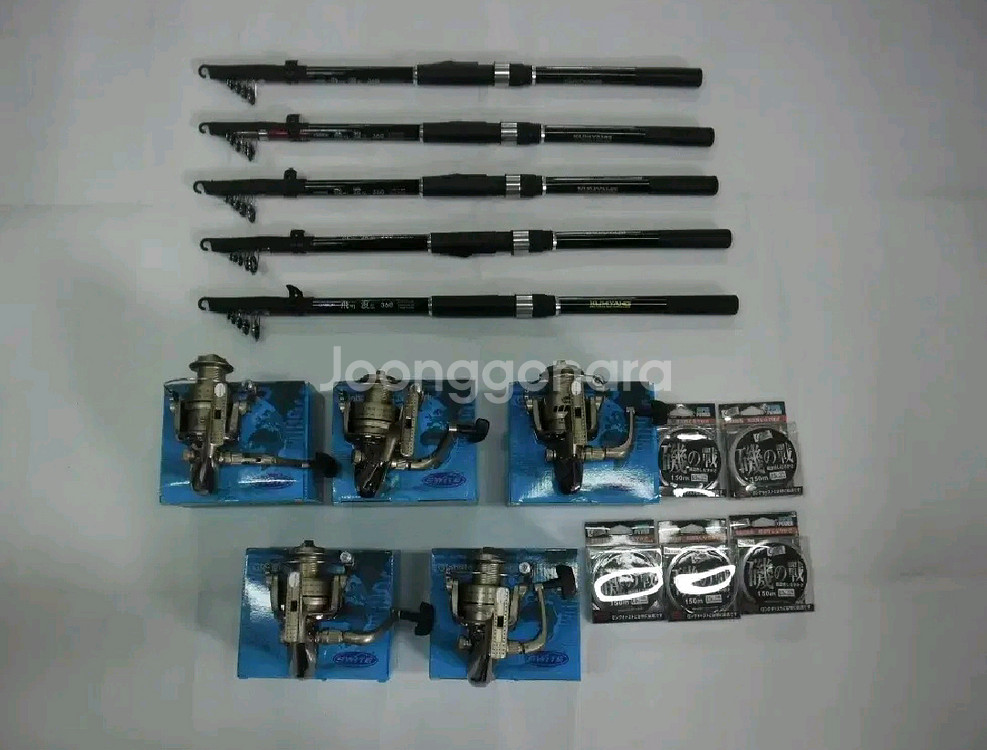 (택포)카본원투낚시대3.6m 5대+5000번릴5대+릴줄--0