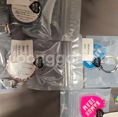 휴먼메이드 하트 키링 마스킹테이프 핑크 블루 미개봉--0