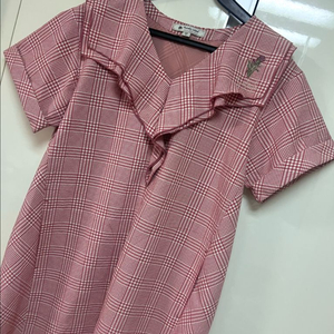 써스데이아일랜드 자수 프릴 카라 바스락 원피스 시어서커