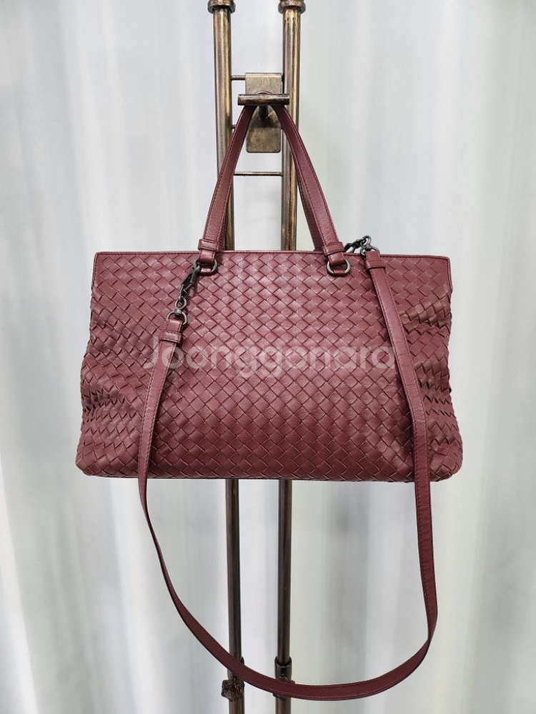 보테가베네타 인트레치아토 라지 탑핸들 투웨이백--0