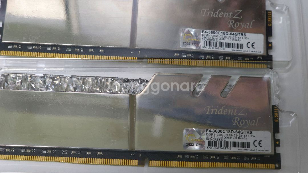 ddr4 3600 64gb(32x2) 지스킬 로얄 실버--5